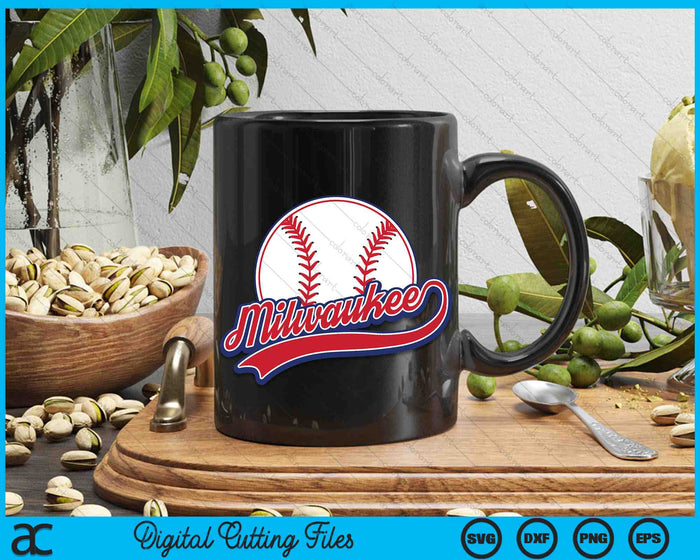 Vintage Milwaukee Cityscape Baseball SVG PNG Digital Cutting Files