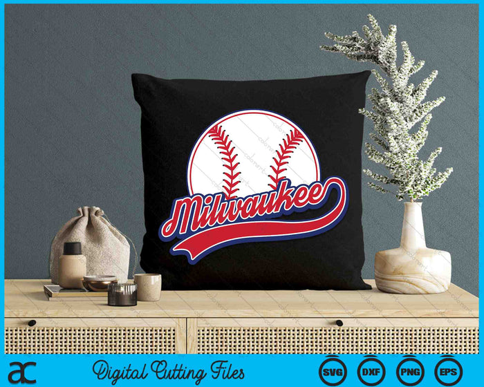 Vintage Milwaukee Cityscape Baseball SVG PNG Digital Cutting Files