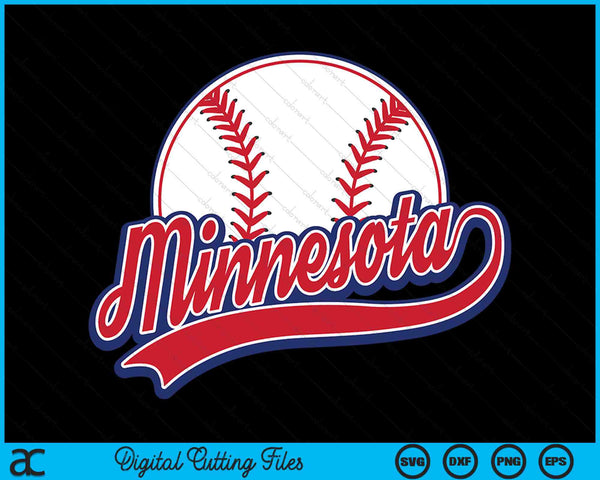 Vintage Minnesota Cityscape Baseball SVG PNG Digital Cutting Files