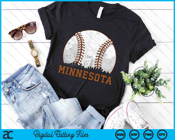 Vintage Minnesota Cityscape Baseball SVG PNG Digital Printable Files