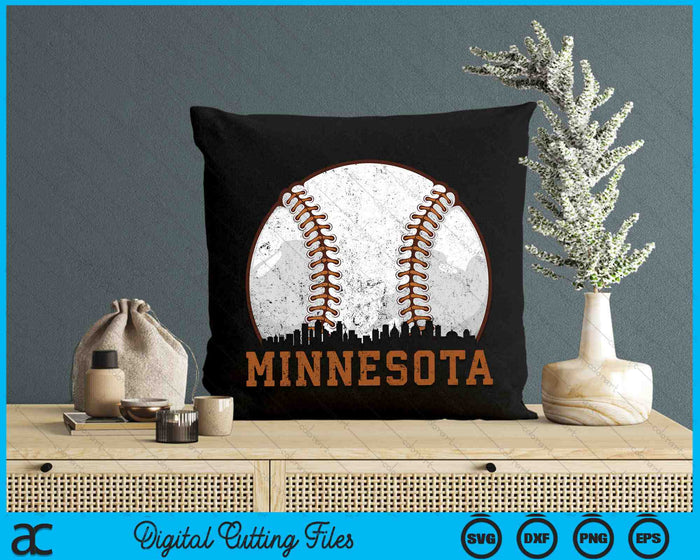 Vintage Minnesota Cityscape Baseball SVG PNG Digital Printable Files