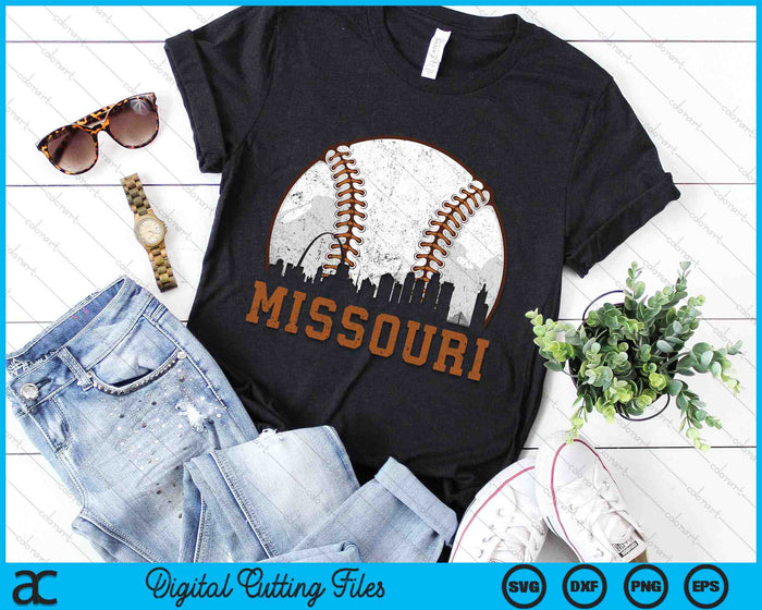 Vintage Missouri Cityscape Baseball SVG PNG Digital Printable Files