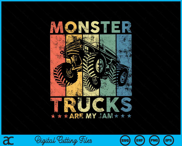 Vintage Monster Trucks Are My Jam Monster Truck Car SVG PNG Digital Cutting Files