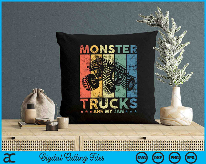 Vintage Monster Trucks Are My Jam Monster Truck Car SVG PNG Digital Cutting Files