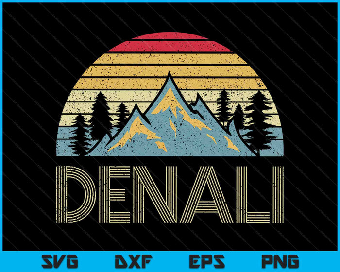 Vintage Mt. Denali National Park Alaska Mountain SVG PNG Digital Printable Files