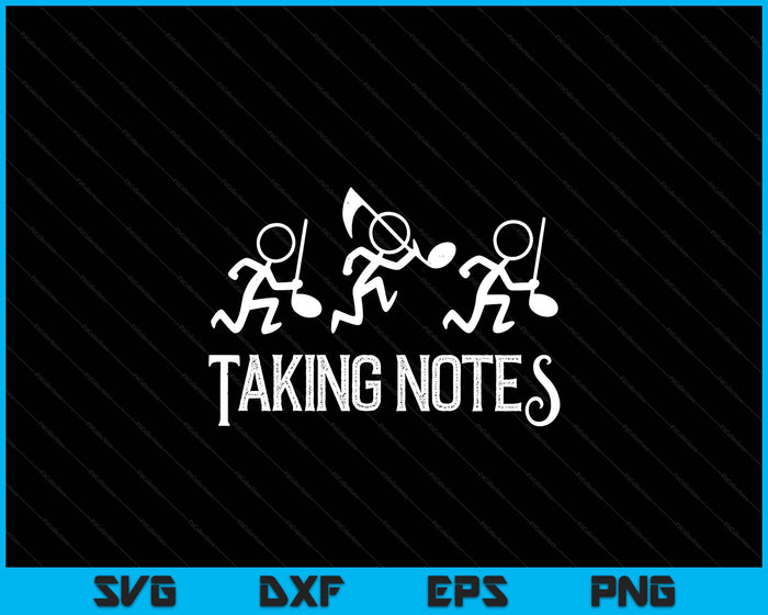 Vintage Musical Taking Notes Music Lovers Teachers SVG PNG Digital Printable Files