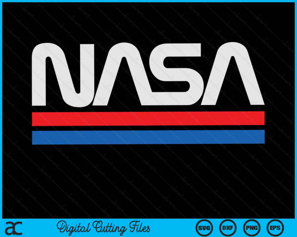 Vintage NASA eenvoudige worm logo noodlijdende retro NASA SVG PNG digitale afdrukbare bestanden