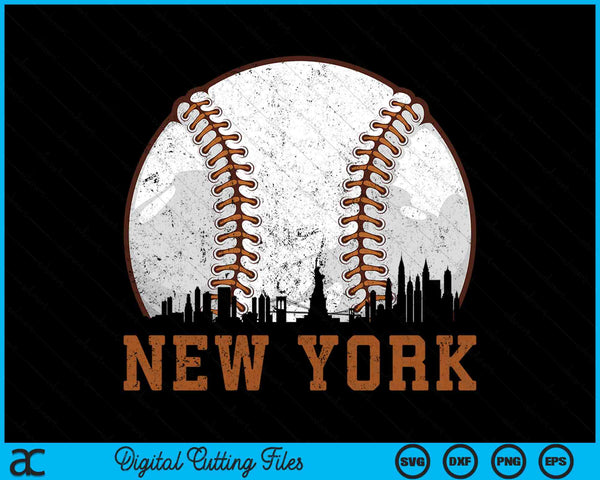 Vintage New York Cityscape Baseball SVG PNG Digital Printable Files