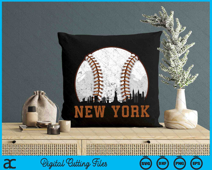 Vintage New York Cityscape Baseball SVG PNG Digital Printable Files