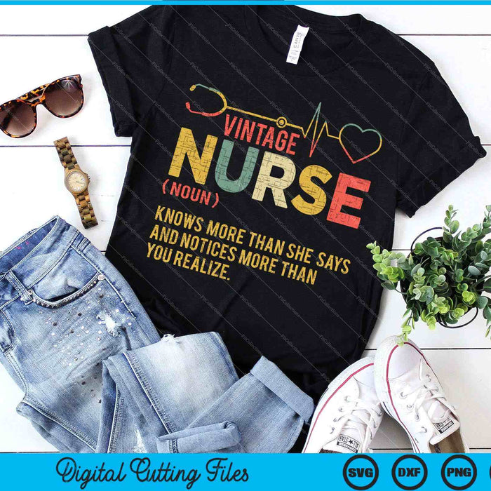 Vintage Nurse Definition Hospital Medical Nursing SVG PNG Digital Cutting Files