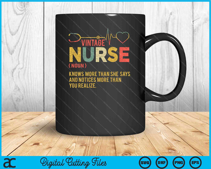 Vintage Nurse Definition Hospital Medical Nursing SVG PNG Digital Cutting Files