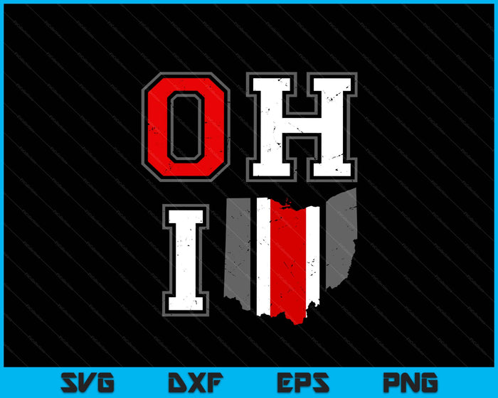 Vintage OHIO Tee State Of Ohio Map SVG PNG Digital Printable Files
