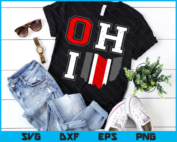 Vintage OHIO Tee State Of Ohio Map SVG PNG Digital Printable Files
