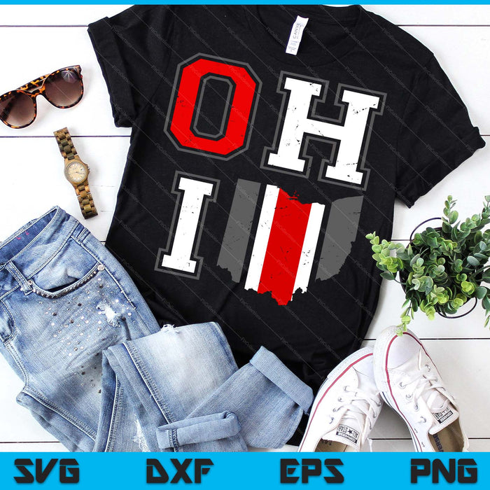Vintage OHIO Tee State Of Ohio Map SVG PNG Digital Printable Files