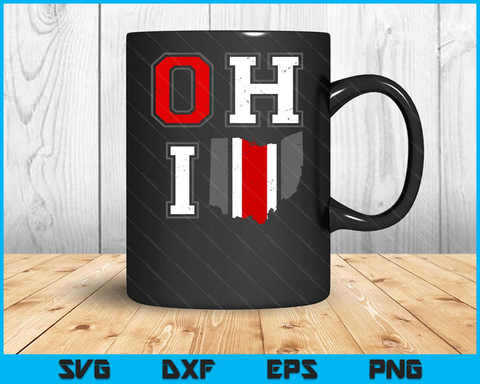 Vintage OHIO Tee State Of Ohio Map SVG PNG Digital Printable Files