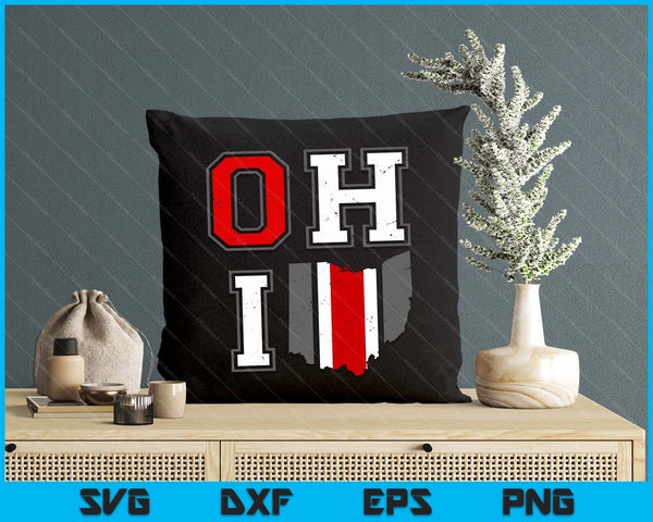 Vintage OHIO Tee State Of Ohio Map SVG PNG Digital Printable Files
