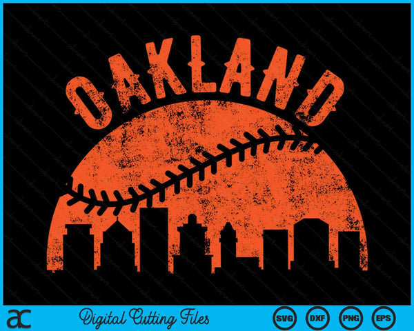 Vintage Oakland City honkbal SVG PNG digitale snijbestanden 