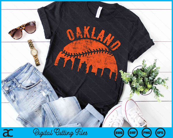 Vintage Oakland City Baseball SVG PNG Digital Cutting Files