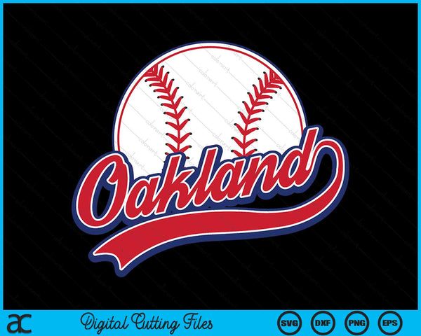 Vintage Oakland Cityscape Baseball SVG PNG Digital Cutting Files