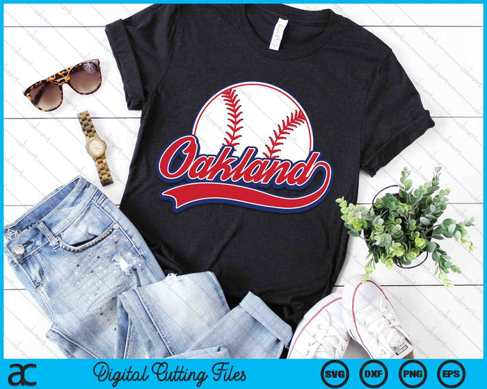 Vintage Oakland Cityscape honkbal SVG PNG digitale snijbestanden