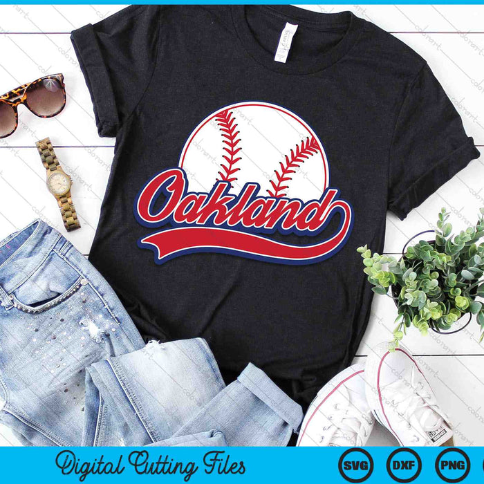 Vintage Oakland Cityscape Baseball SVG PNG Digital Cutting Files