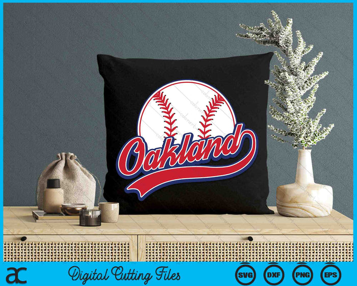 Vintage Oakland Cityscape Baseball SVG PNG Digital Cutting Files