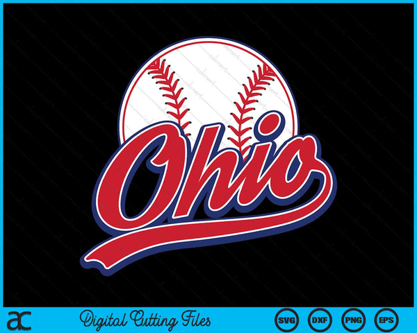 Vintage Ohia Cityscape honkbal SVG PNG digitale snijbestanden