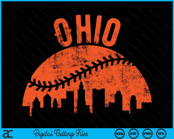 Vintage Ohio honkbal SVG PNG digitale snijbestanden 