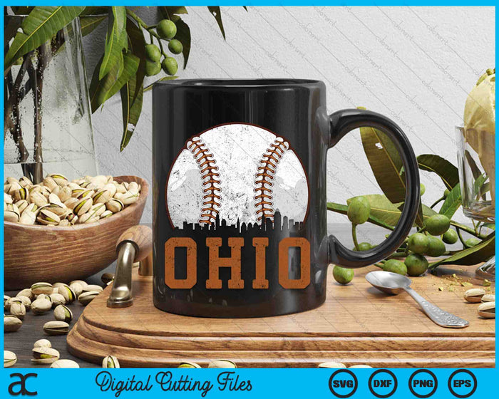 Vintage Ohio Cityscape Baseball SVG PNG Digital Printable Files