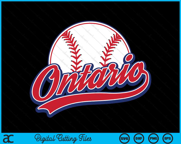 Vintage Ontario Cityscape honkbal SVG PNG digitale snijbestanden