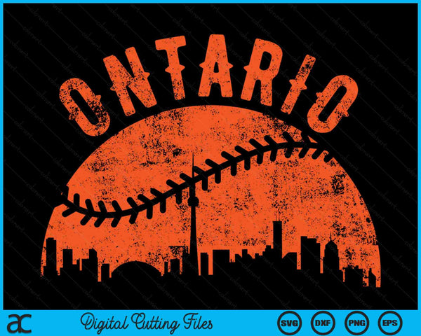 Vintage Ontario honkbal SVG PNG digitale snijbestanden 