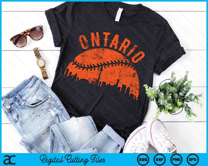 Vintage Ontario Baseball SVG PNG Digital Cutting Files