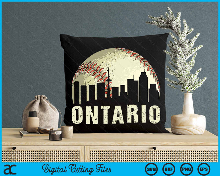 Vintage Ontario Cityscape Baseball Lover SVG PNG Cutting Printable Files