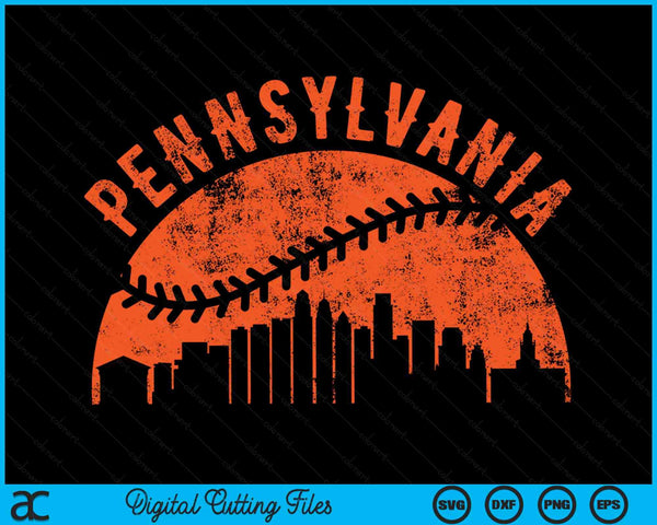 Vintage Pennsylvania honkbal SVG PNG digitale snijbestanden