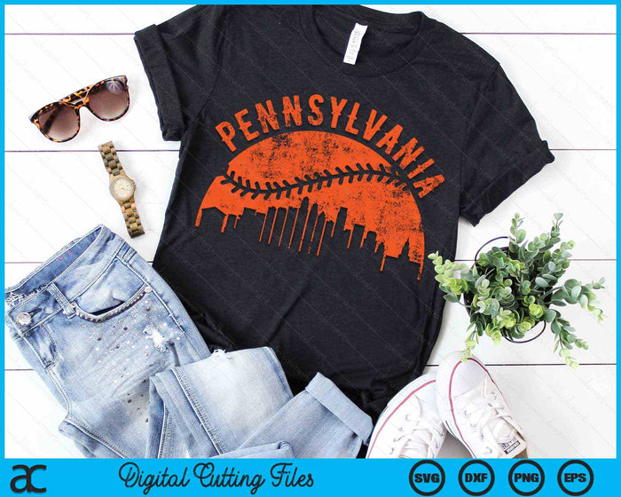 Vintage Pennsylvania Baseball SVG PNG Digital Cutting Files