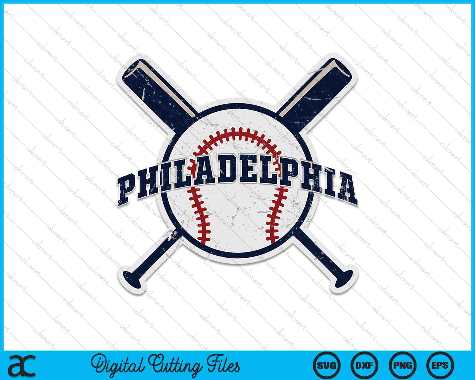 Vintage Phillies Baseball SVG, Vintage Philadelphia Baseball