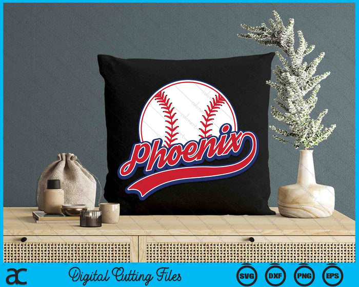 Vintage Phoenix Cityscape Baseball SVG PNG Digital Cutting Files