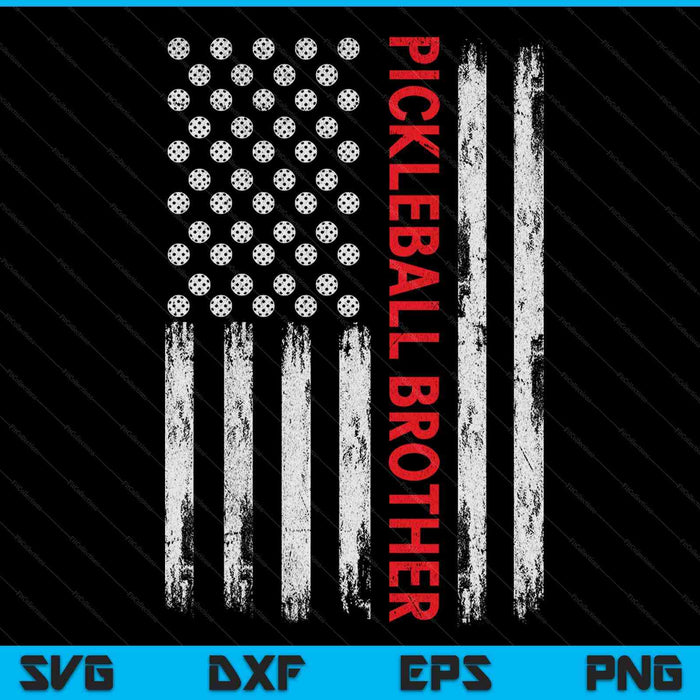 Vintage pickleball brother USA flag SVG PNG cut file for Cricut