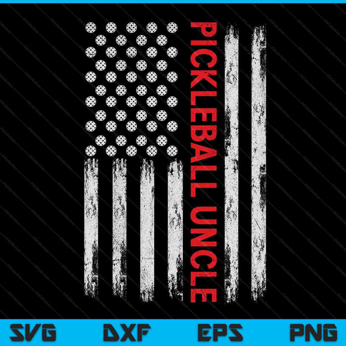 Vintage pickleball uncle USA flag SVG PNG cut file for Cricut