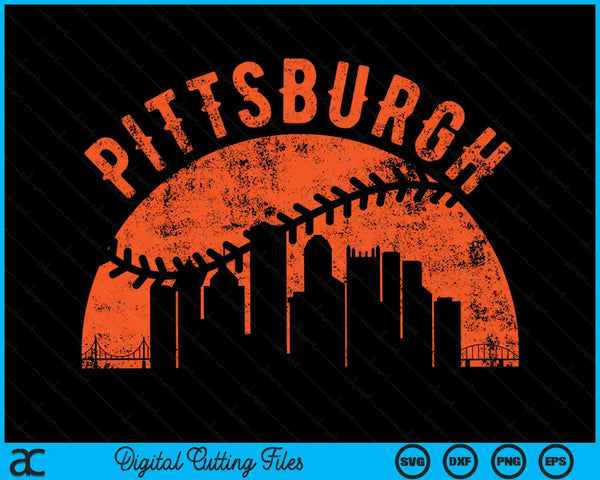 Vintage Pittsburgh Baseball SVG PNG Digital Cutting Files