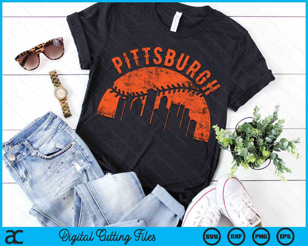 Vintage Pittsburgh Baseball SVG PNG digitale snijbestanden