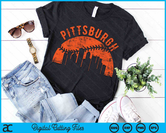 Vintage Pittsburgh Baseball SVG PNG Digital Cutting Files