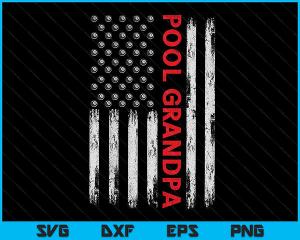 Vintage Pool Grandpa USA Flag SVG PNG Digital Cutting Files