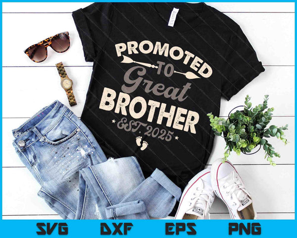 Vintage Promoted To Great Brother Est 2025 SVG PNG Digital Printable Files