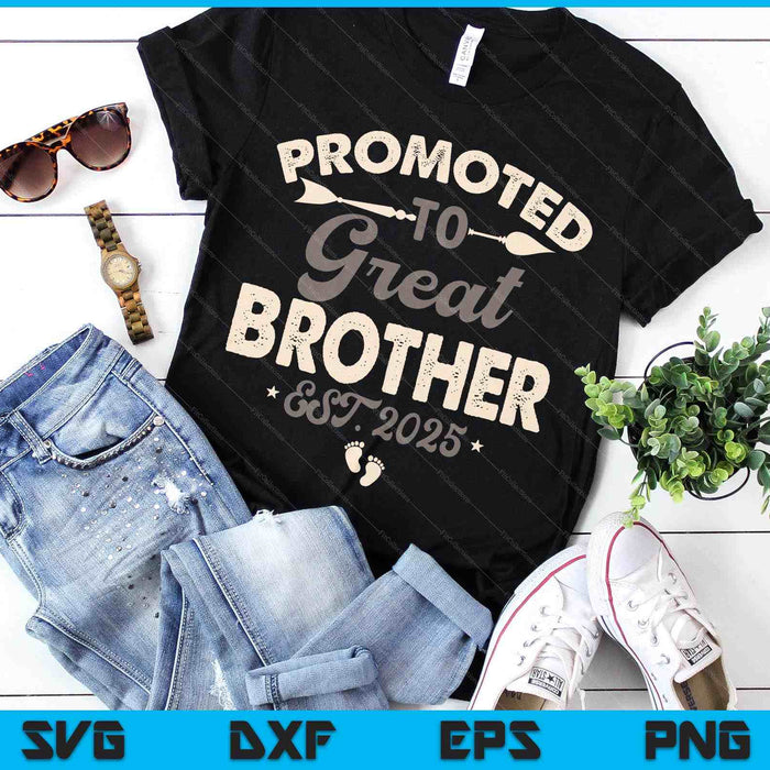 Vintage Promoted To Great Brother Est 2025 SVG PNG Digital Printable Files