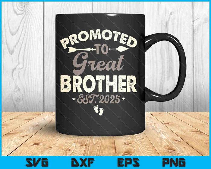 Vintage Promoted To Great Brother Est 2025 SVG PNG Digital Printable Files