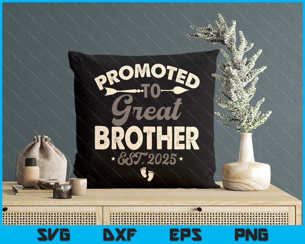 Vintage Promoted To Great Brother Est 2025 SVG PNG Digital Printable Files