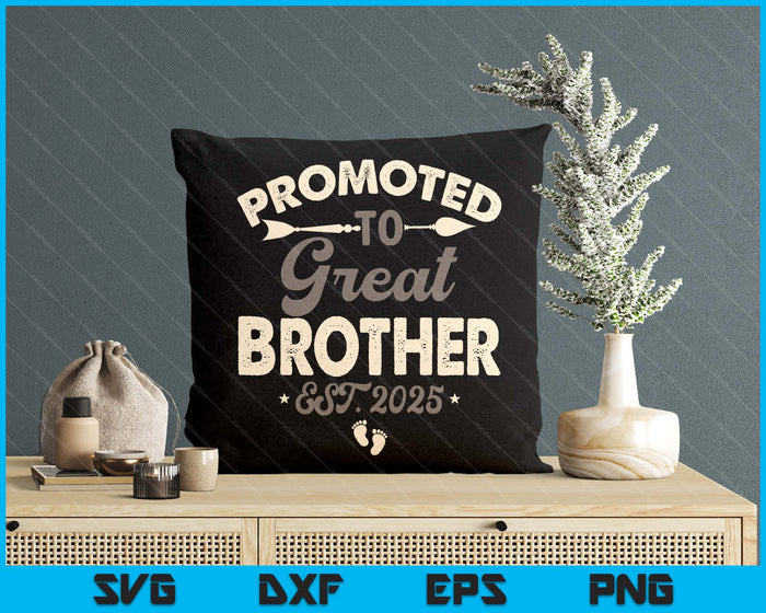 Vintage Promoted To Great Brother Est 2025 SVG PNG Digital Printable Files