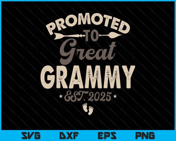 Vintage promoted to great grammy est 2025 SVG cut file