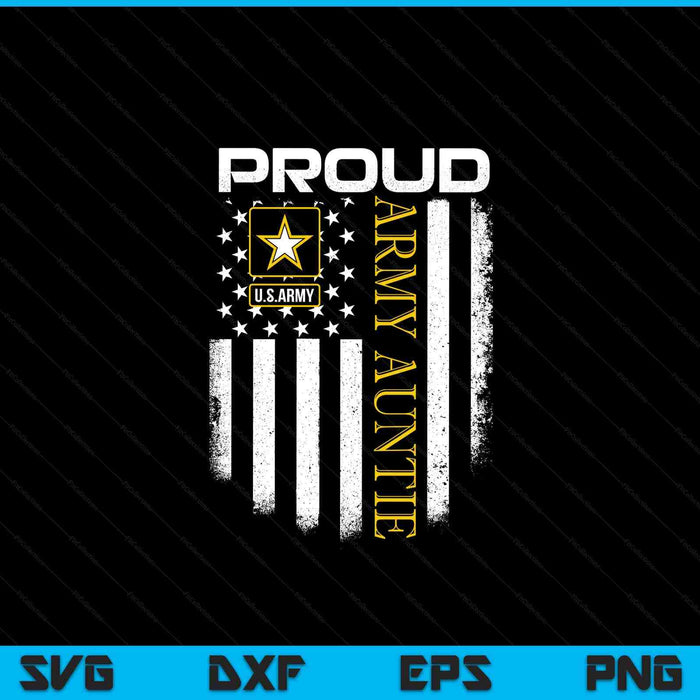 Vintage proud army auntie with American flag SVG cut file